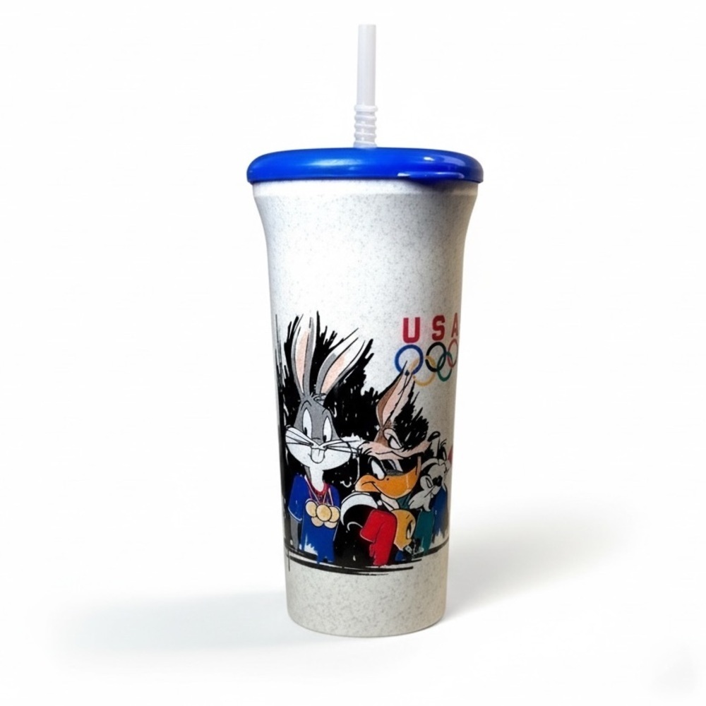 VINTAGE WARNER BROS. | VINTAGE WARNER BROS. WHITE & BLUE OLYMPICS TUMBLER